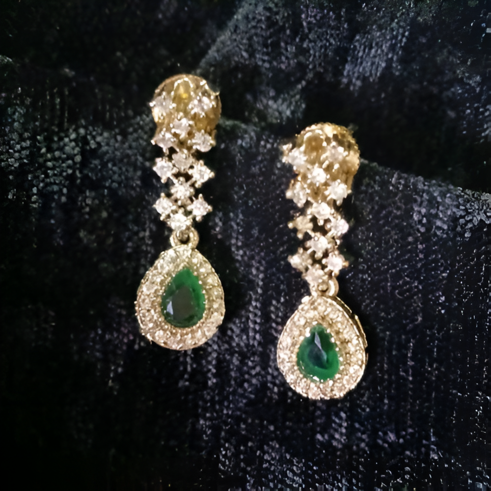 Gold American Ad & Kundan Drop & Dangle Earrings