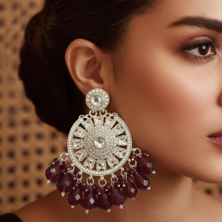 Long Partywear Ethnic Earrings 