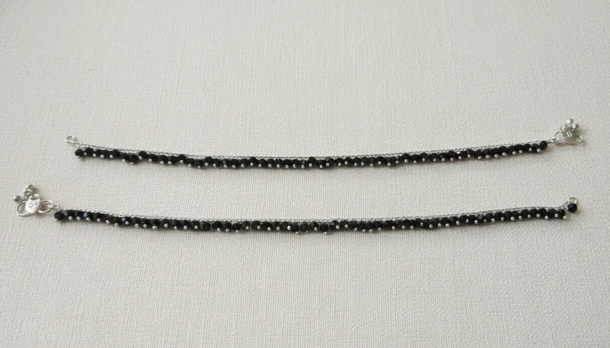 Elegant Silver Beaded Anklet for Daily Wear | [SOOMA] AK00001 - sooma