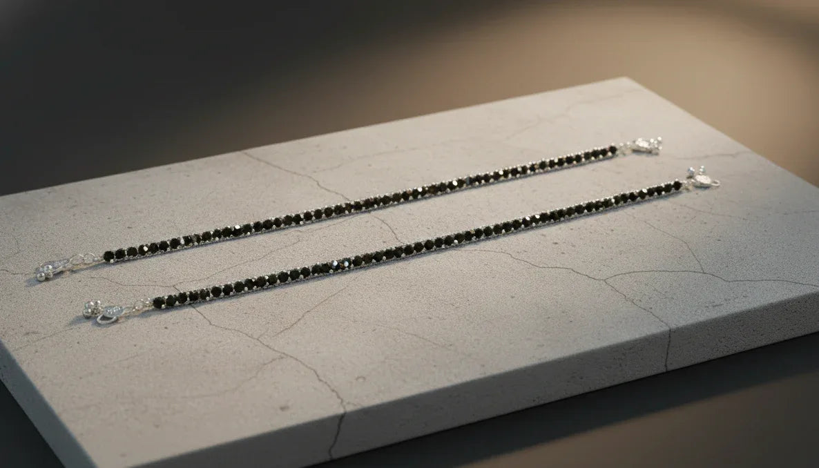 Elegant Silver Beaded Anklet for Daily Wear | [SOOMA] AK00001 - sooma