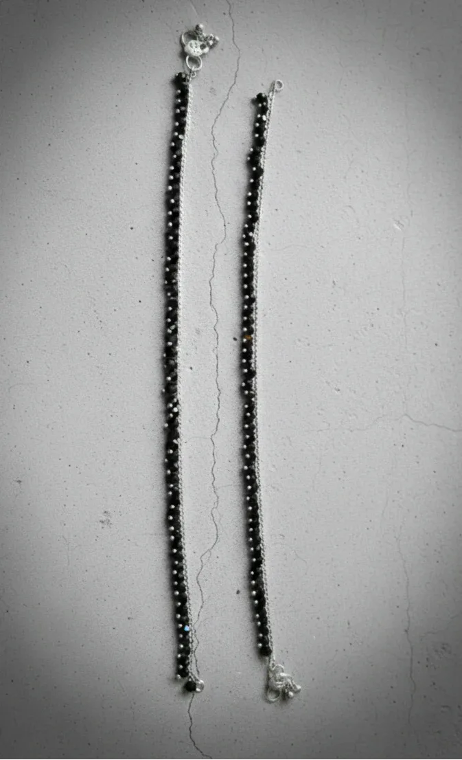 Elegant Silver Beaded Anklet for Daily Wear | [SOOMA] AK00001 - sooma