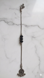 Oxidised Silver Black Bead Anklets for Women | Daily Wear, AK00080
