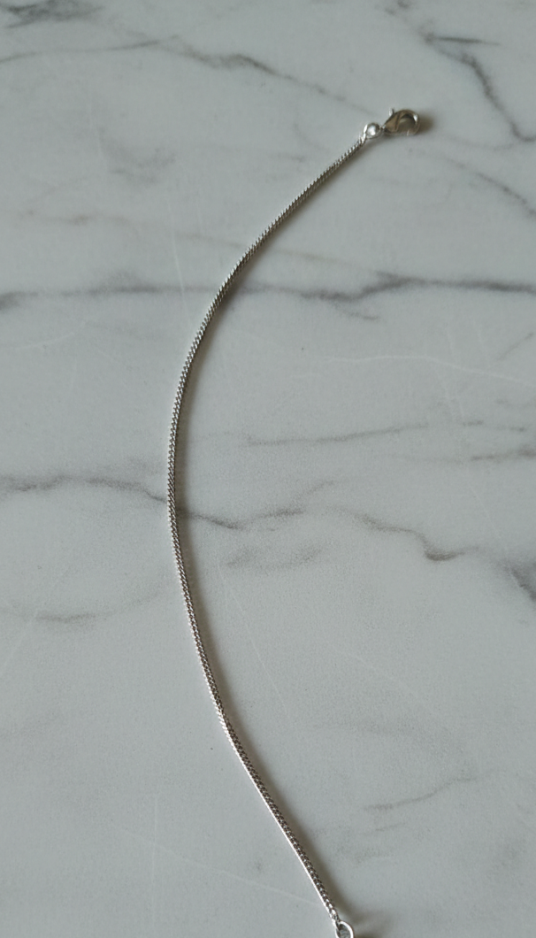 Minimalist Oxidized Silver Anklet for Daily Wear on Marble 