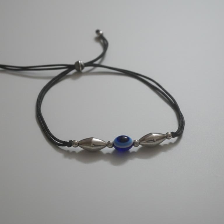 Evil Eye Anklet on Solid Surface