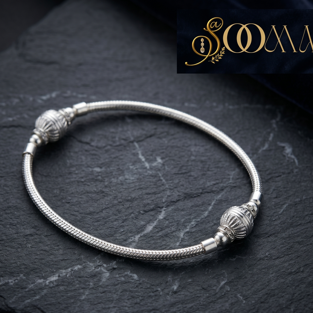 Adjustable silver-toned minimal single strand anklet without bells