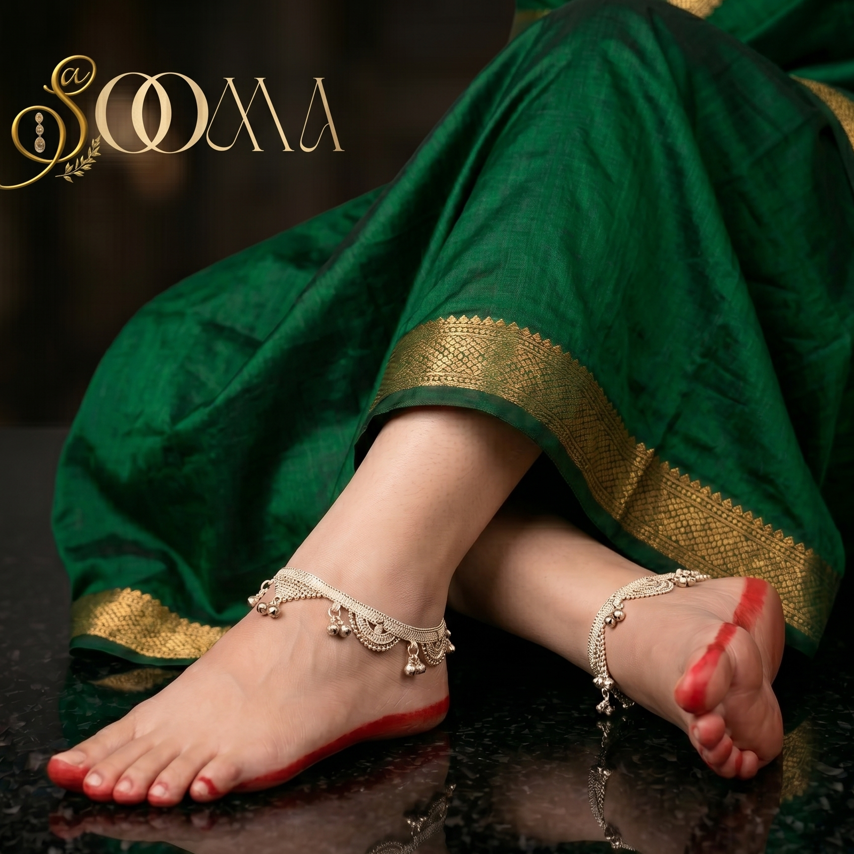 Antique silver-toned ethnic fusion anklet with intricate filigree texture