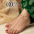 Adjustable matt gold ankle to toe chain jewelry for western and fusion outfits