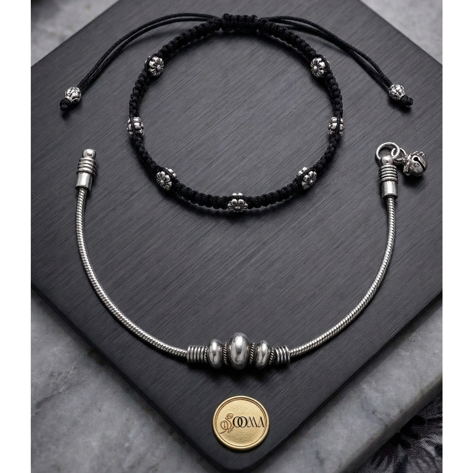 Stylish Nazar Anklet Stack for Office Wear