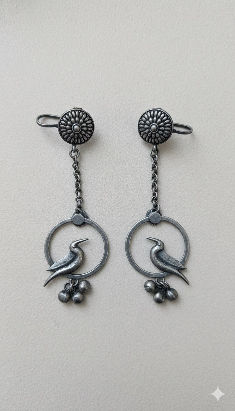 Elegant Bird Chain Earcuff | Versatile Office & Evening Jewelry, EC00009