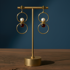 Elegant gold-plated circle stone artificial earrings, perfect for office and everyday wear.