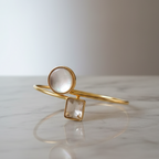 Elegant clear stone gold plated minimalist bracelet for women, office to party