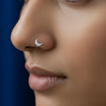 Celestial Charm: Moon Stud Nose Pin - No Piercing Needed, NP00006 - sooma