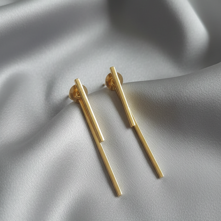 Westren Gold Double Line Earrings