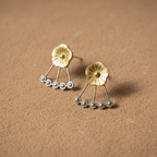 Lovely dual polish floral design earrings for women, perfect for office and weekend wear.