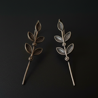 Oxidized Leaf Earcuffs - Elegant Office Wear | [SOOMA], EC00014