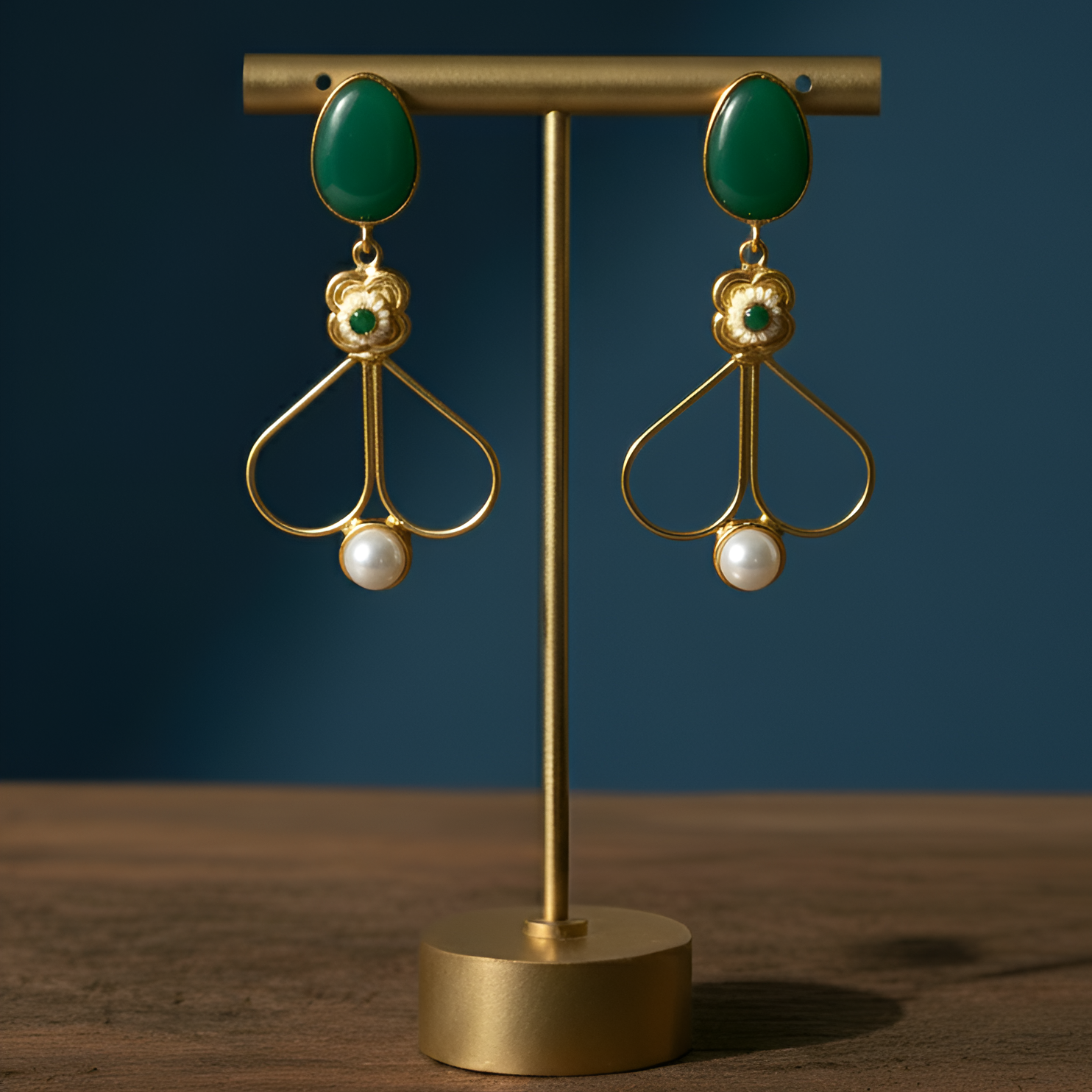 Elegant Evil Eye Green Dangle Earrings for Women, Statement Stone Earrings