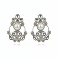 Pair of White Kundan Stud Earrings