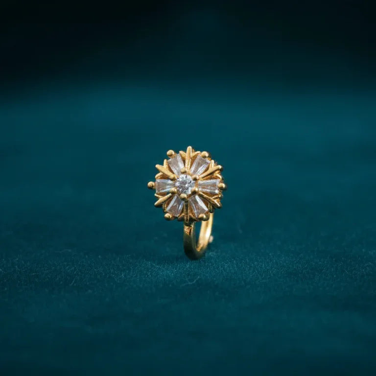 Elegant AD Stone Gold Nose Pin | [SOOMA], NP00004 - sooma