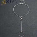 Minimalist silver infinity foot harness chain jewelry for women