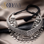 Silver Geometric V Hasli & Multi Layer Coin Necklace Stack | Sooma, Necklace Stack 14