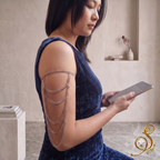Multi-Layered Silver Chain Armlet |Versatile Statement Arm Cuff, AL00001