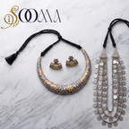 Dual Tone Carved Hasli & Multi Layer Coin Necklace Stack | Sooma, Necklace Stack 15