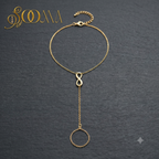 Golden Infinity Anklet | Minimal Toe Ankle Chain for Women, AK00075