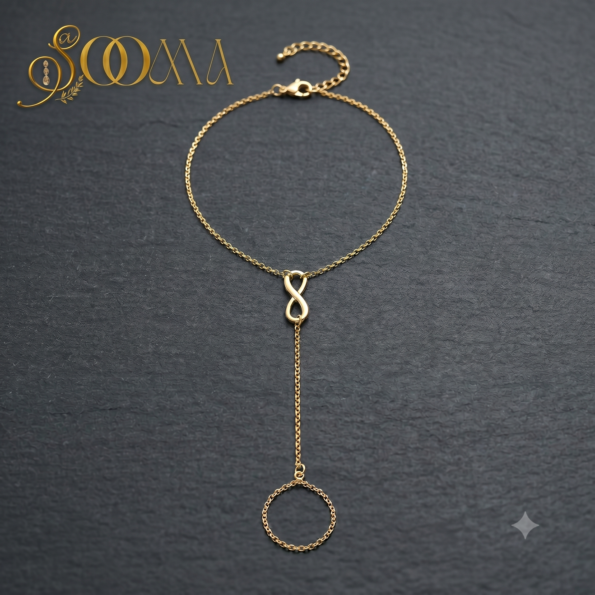 Golden Infinity Anklet | Minimal Toe Ankle Chain for Women, AK00075