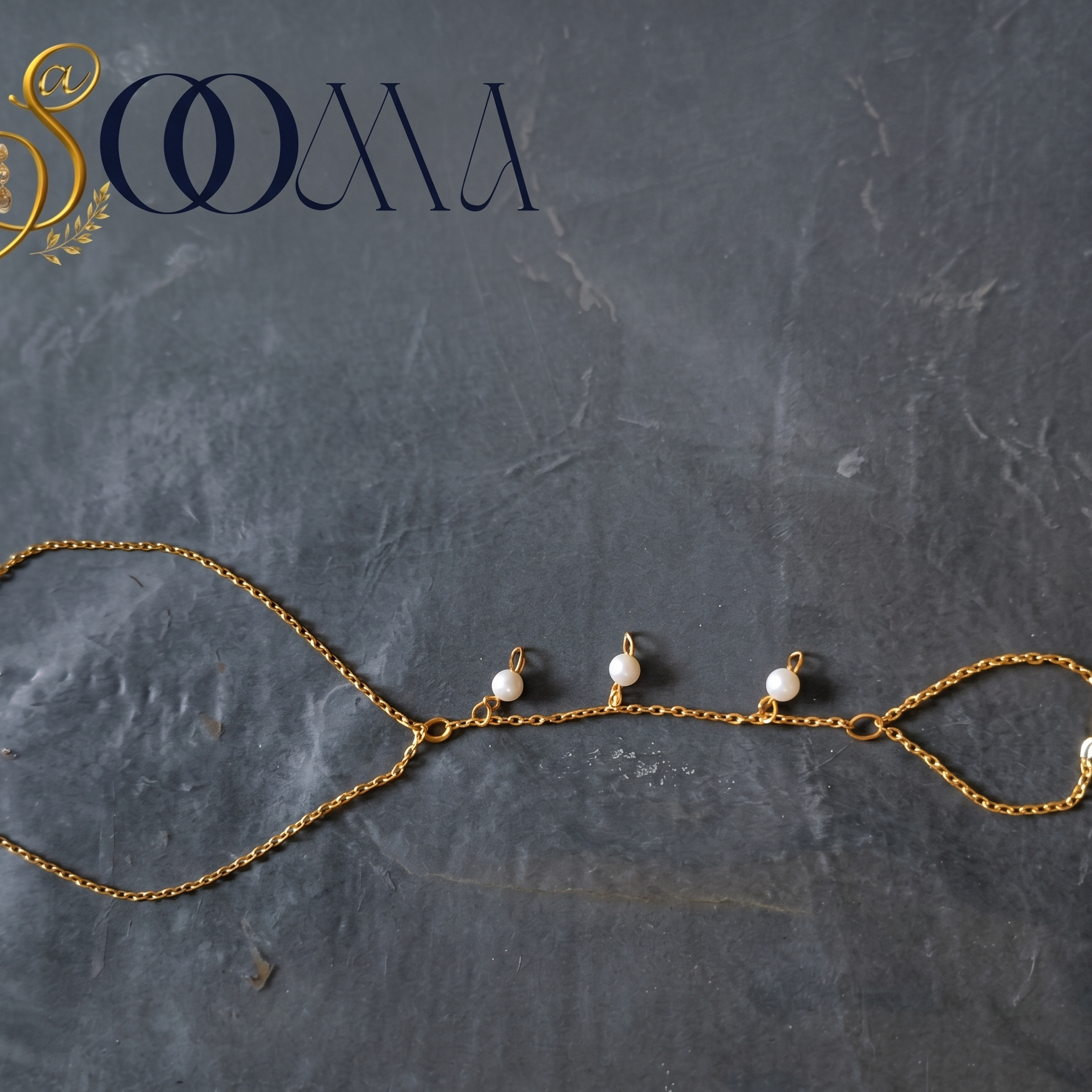 Minimalist floating pearl foot harness chain jewelry for women