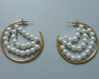 Designer Pearl Hoop Earrings - Elegant & Timeless | SOOMA, EG00025
