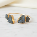 Green raw stone adjustable gold bracelet for women, perfect for officewear and everyday elegance.