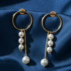 High Low Beaded Earrings - Luxury Imitation Pearl Earrings
