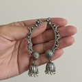 Oxidized Silver Earcuffs with Jhumki