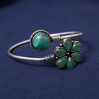 Elegant Kundan oxidised silver bracelet for western dresses, perfect office to weekend wear.