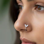 Elegant Silver Lookalike Heart Nose Pin | [SOOMA], NP00011 - sooma