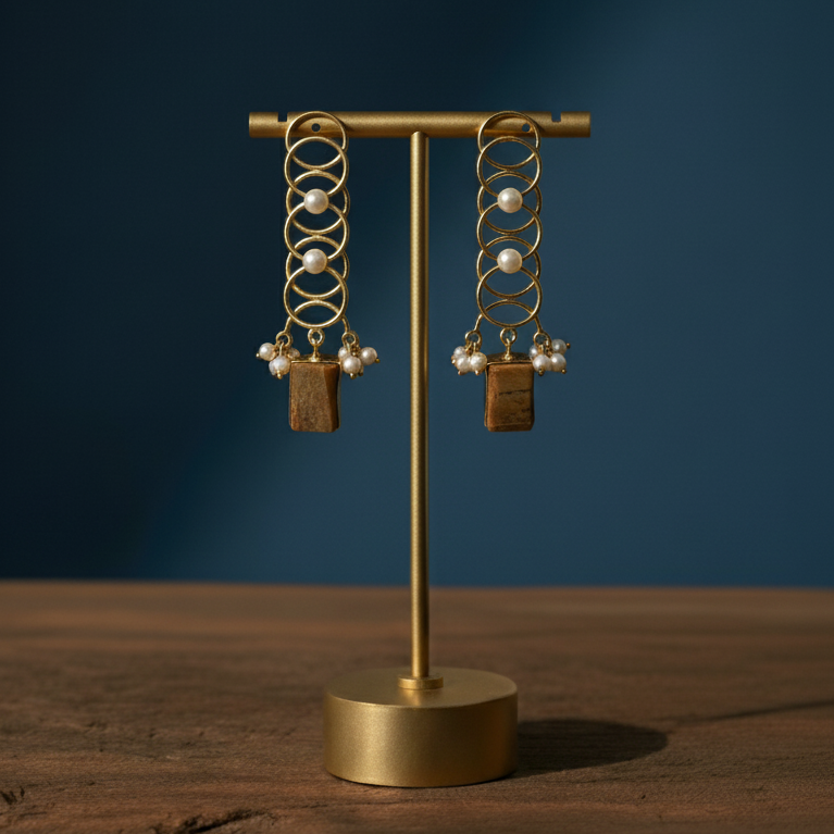 Elegant long hanging stone earrings for women, perfect for office and party wear.