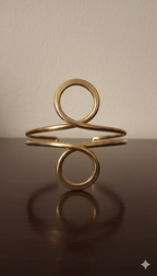 Modern minimalist statement bracelet, rust gold, office to weekend wear .