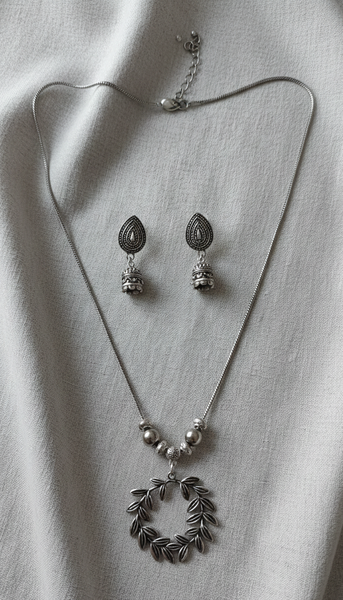 Flower of Life German Silver Necklace