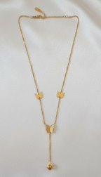 Gold plated butterfly pendant necklace for professional women