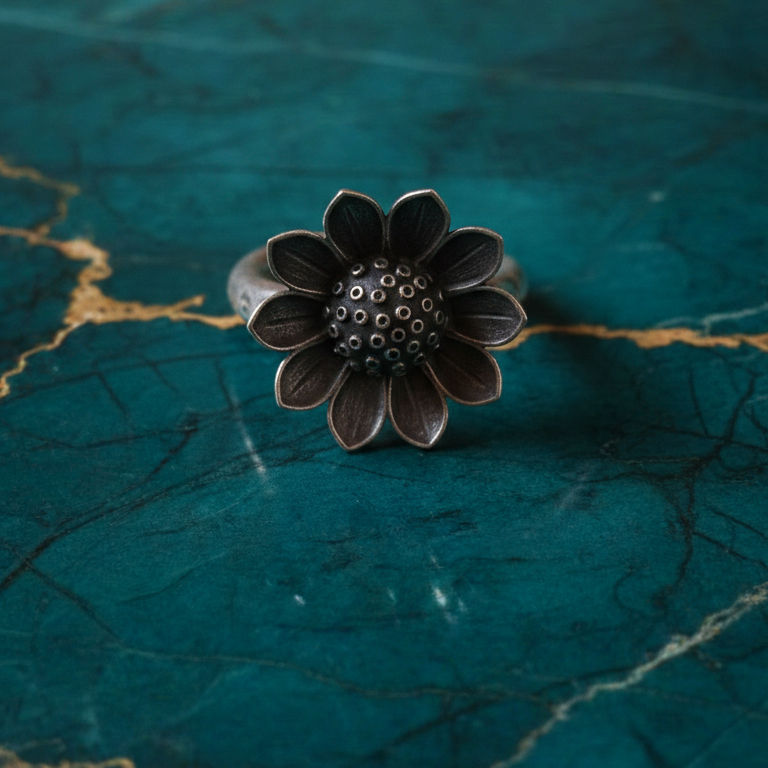 Elegant Brass Floral Ring | Working Woman Jewellery, SOOMA, RG00016