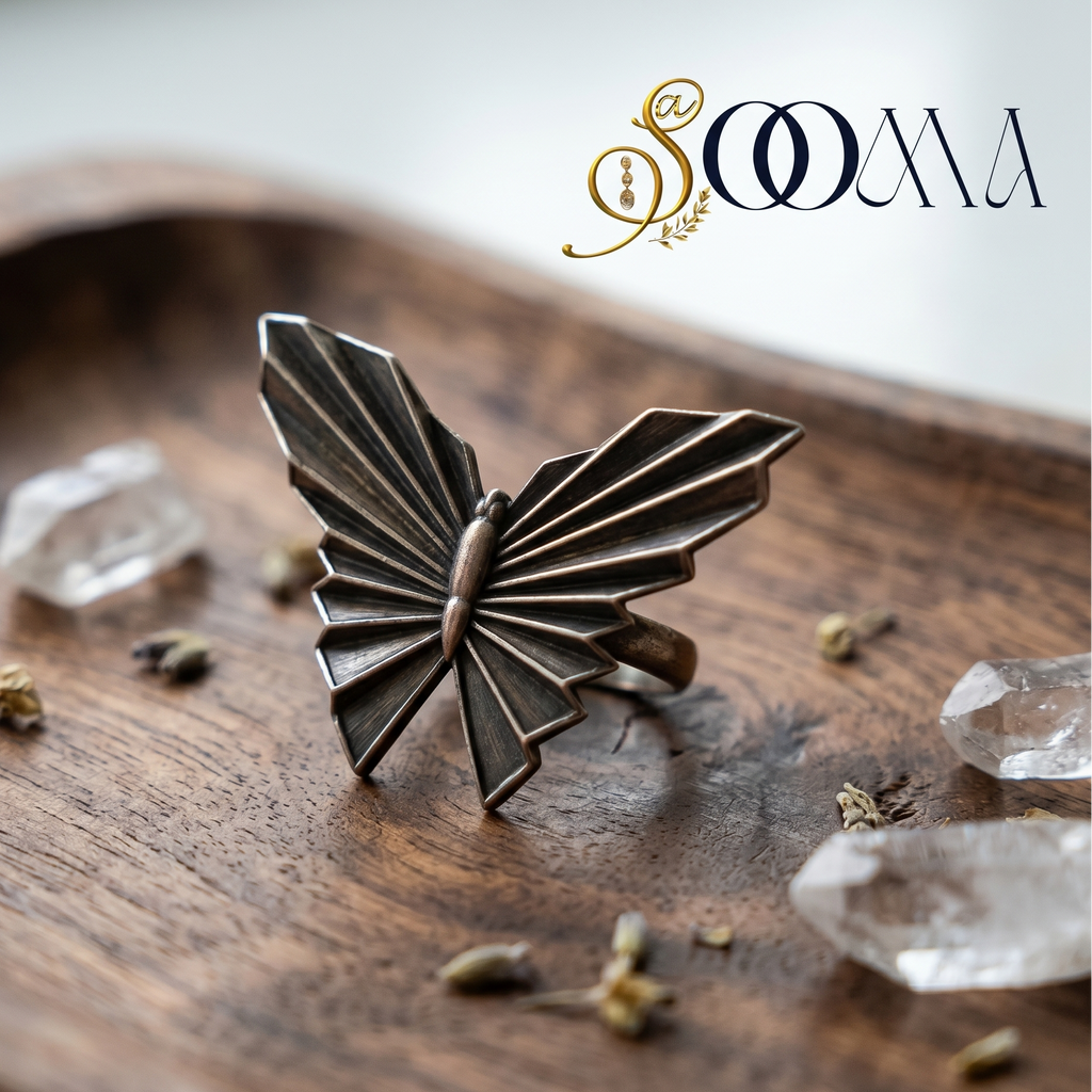 Elegant Brass Butterfly Ring | Working Woman Jewellery, SOOMA, RG00020