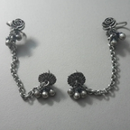 Elegant Rose Earcuff with Silver Chain | [SOOMA], EC00008 - sooma