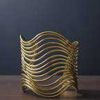 Rust gold bold geometric bracelet, 5 inch, modern design for women.