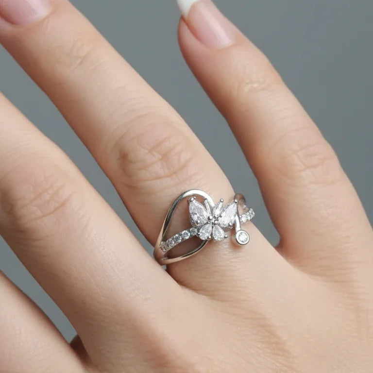 Elegant Butterfly Stone Ring | Office-Ready Jewelry, RG00012 - sooma