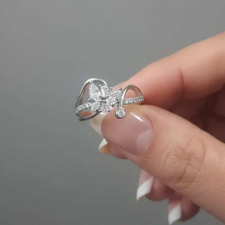 Elegant Butterfly Stone Ring | Office-Ready Jewelry, RG00012 - sooma