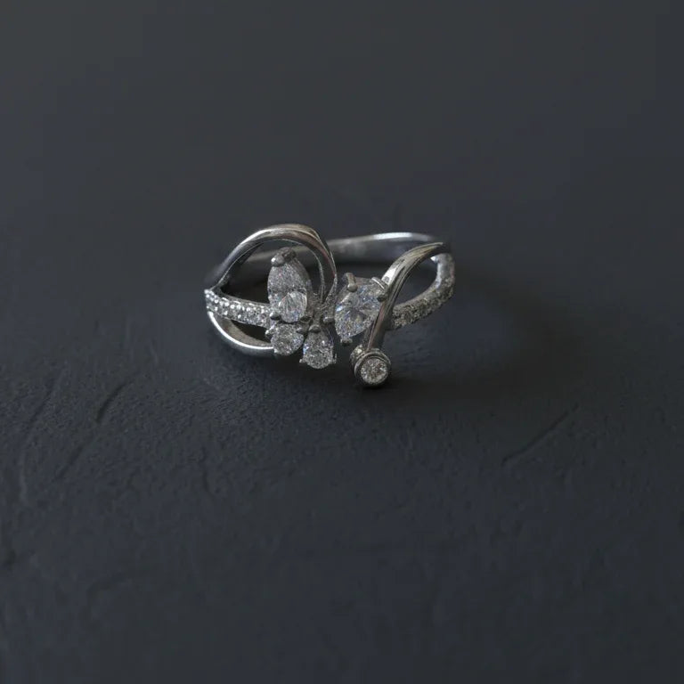 Elegant Butterfly Stone Ring | Office-Ready Jewelry, RG00012 - sooma