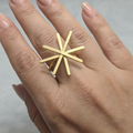Elegant Star Ring, perfect trending finger ring  on a hand 