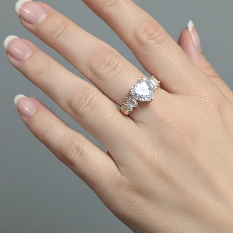 Elegant Heart Rings | Modern Designs for the Contemporary Woman, RG00010 - sooma