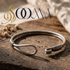 Wrapped Silver Hook & Loop Cuff Bracelet | Sooma, WW00030