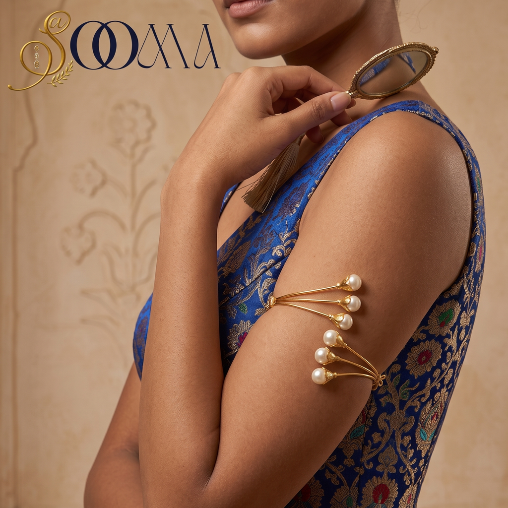 Gold Pearl Bud Bypass Armlet Bajuband | Sooma, AL00014